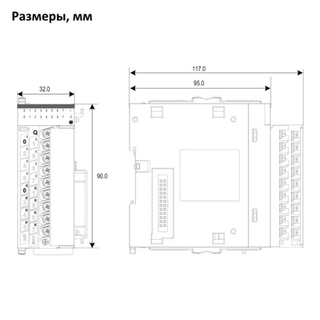 GL10-0016ETN | Модуль расширения для ПЛК 16 выходов транзисторных NPN, винтовые клеммы, Inovance