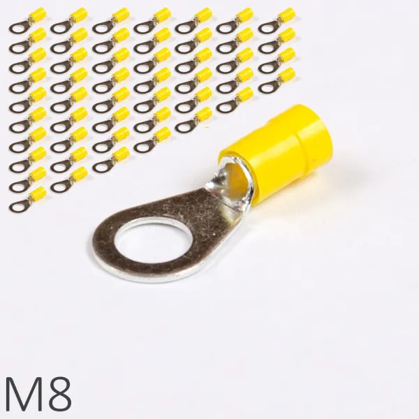ID GF-M8 | Наконечник изолированный 4,0-6,0 кв.мм кольцевой, M8, жёлтый (уп.-100шт.), Clims