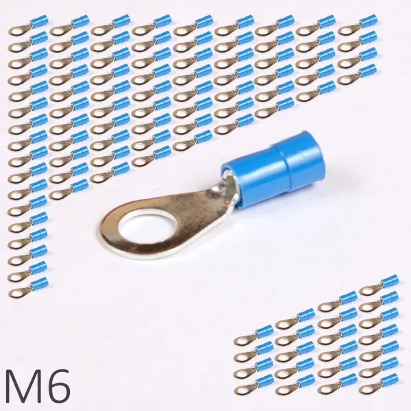 ID BF-M6 | Наконечник изолированный 1,5-2,5 кв.мм кольцевой, M6, синий (уп.-100шт.), Clims