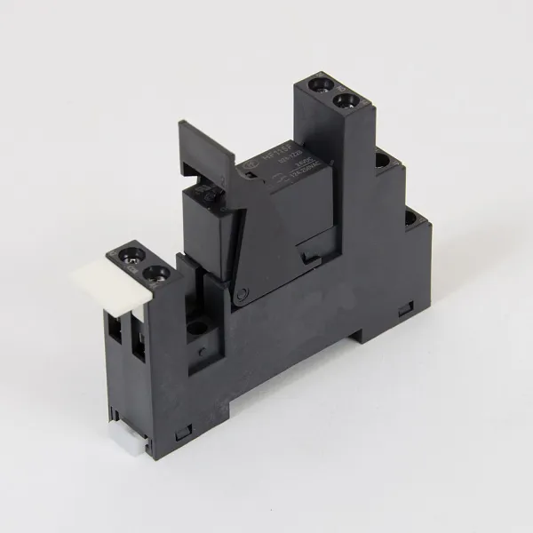 HF115-024DC-1-12A | Комплект реле: колодка винт;пластик.клипса; маркер + реле Hongfa 1CO 12A; AgNi; катушка 24В DC, ID