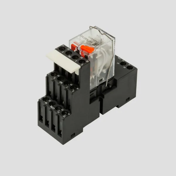 HF18-024AC-4 | Комплект реле: колодка винт;пластиковая клипса;маркер + реле Hongfa 4CO 6A; AgNi; катушка 24B AC, ID