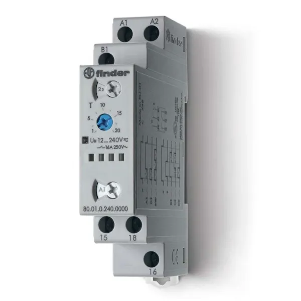 839102400000T | Модульный таймер мультифункциональный (LI, LE, PI, PE); питание 24…240В АС/DC; 1CO 16A; ширина 22.5м, Finder