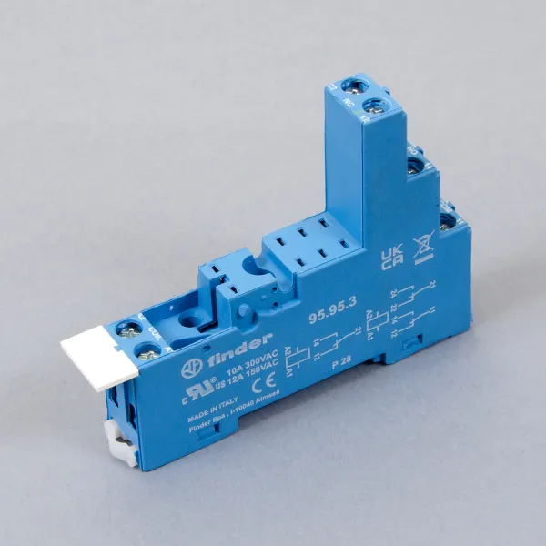 95953SMA | Розетка 1P, с металлической клипсой и винтовыми клеммами, для реле 40.51, 40.52, 40.61, Finder