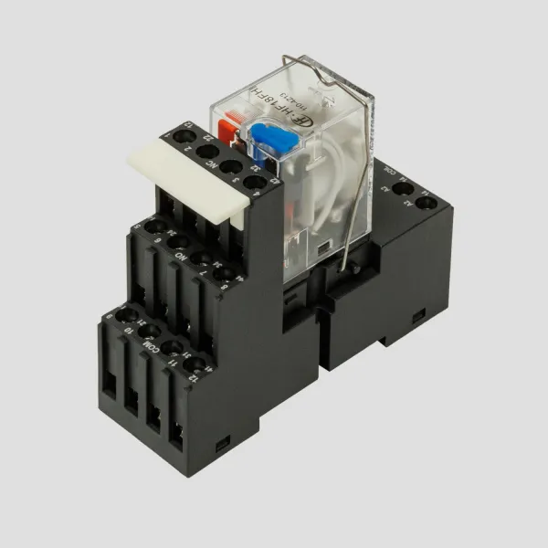 HF18-110DC-4 | Комплект реле: колодка винт;пластиковая клипса;маркер + реле Hongfa 4CO 6A; AgNi; катушка 110B DC, ID