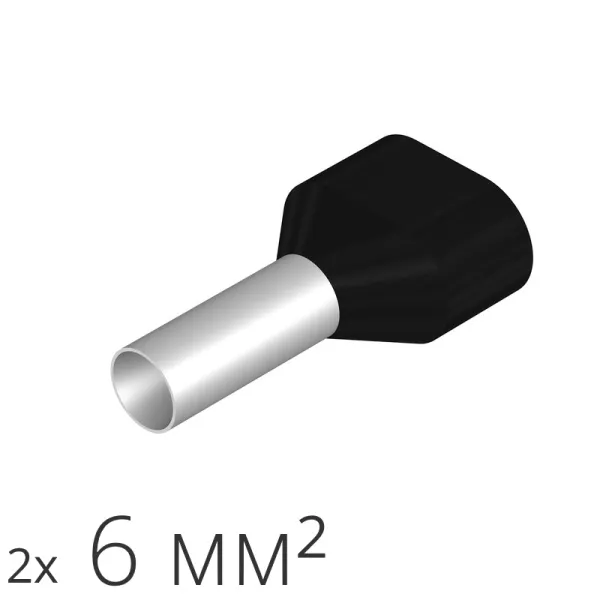 ID H 6.0/14/22x2 100 | Наконечник-гильза 2х6 мм² (уп.-100шт.), ID