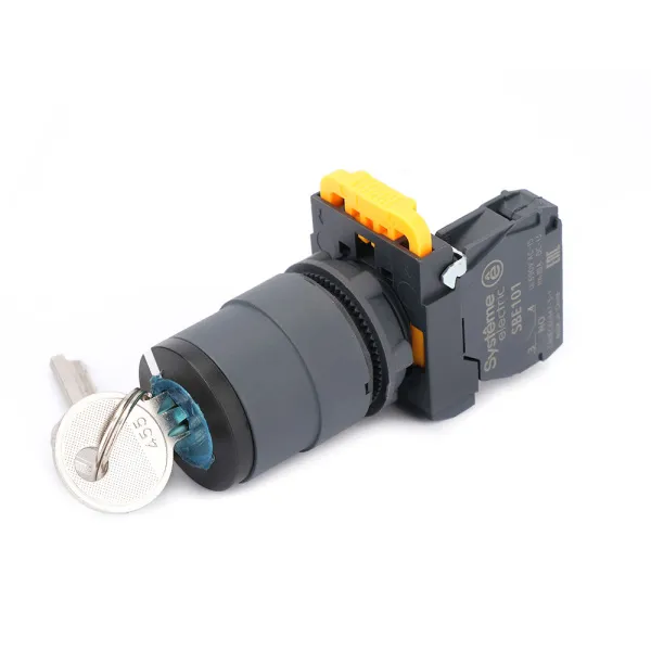 SB5AG21 | Переключатель 2-позиционный, фиксация, ключ - извлекается в одном положении, 1НО, Systeme Electric