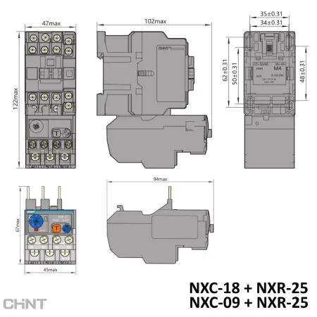 837112 | Тепловое реле NXR-25 1.6-2.5А, Chint