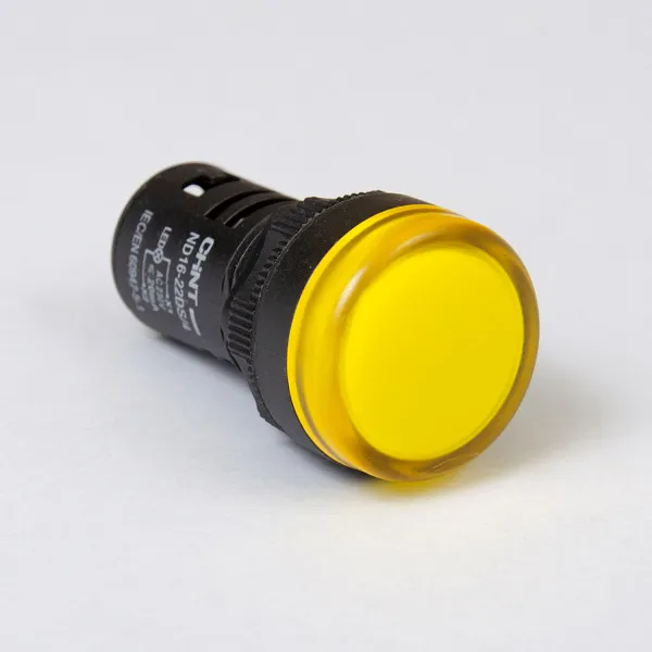 593150 | Индикатор ND16-22DS/4 укороченный корпус, встроенный конденсатор, жёлтый 230В АС, Chint