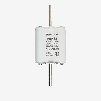 FNH1S-200 | Предохранитель 200 A, габарит 1, gG, 500 B AC/ 440 B DC, боёк, Sinvel 