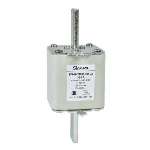 SVF-NH2T690-350-aR | Предохранитель, 350 А, 690 В AС, aR, габарит 2, ножи, Sinvel 