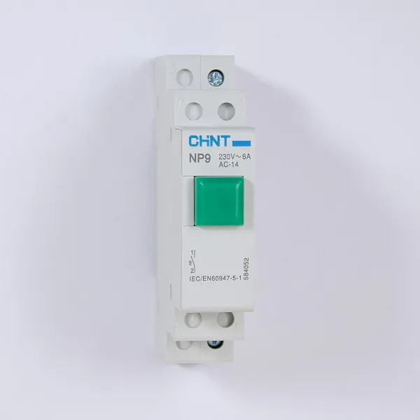 584052 | Кнопка в модульном корпусе NP9-10/1, 1НО, зелёная, Chint