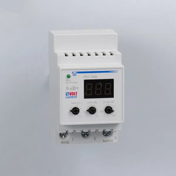 РН-140t | Реле напряжения 40А 220В с вольтметром и термозащитой, Новатек
