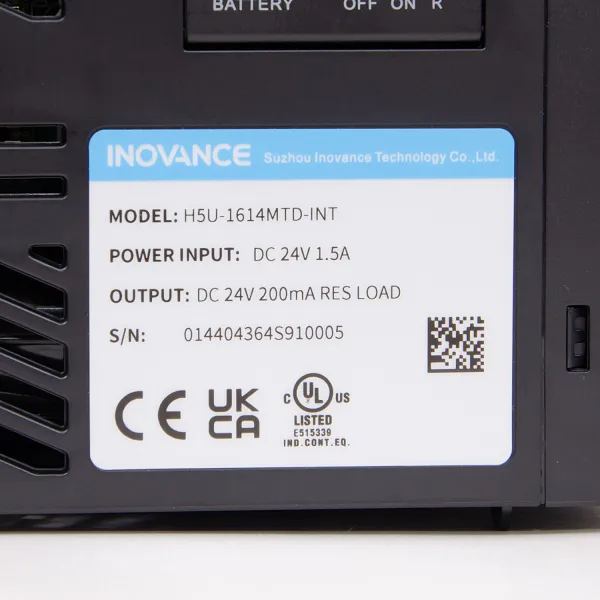 H5U-1614MTD | ПЛК H5U 16 входов 14 выходов дискретных NPN, EtherCAT, 1x RS485, 1x RS422, 1x USB, 1x EtherNET, Inovance