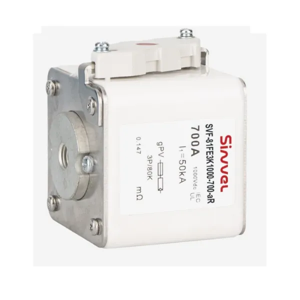 SVF-81FE1K1000-200-aR | Предохранитель, 200 А, 1000 В DС, aR, резьб соед, габ 1, высота 81 мм, Sinvel 
