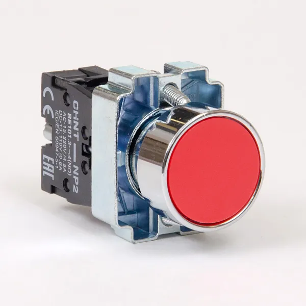 573958 | Кнопка NP2-BA41, красная, металл, 1НО, IP40, Chint