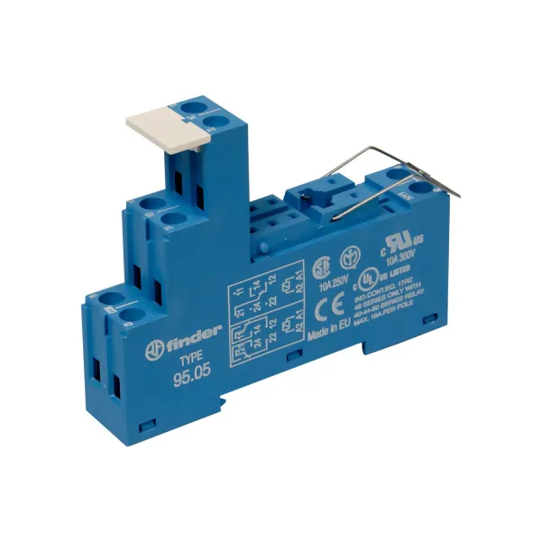 95059SMA | Розетка с винтовыми клеммами (с зажимной клетью) для реле 40.51, 40.52, 40.61, 40.62; прим.модули 99, Finder