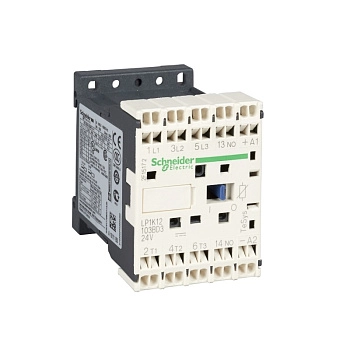 LP1K09103BD3 | Контактор, серия Tesys K, 3P, 9 А, AC3, 1 НО, 24В DC, Пружинный, Schneider Electric