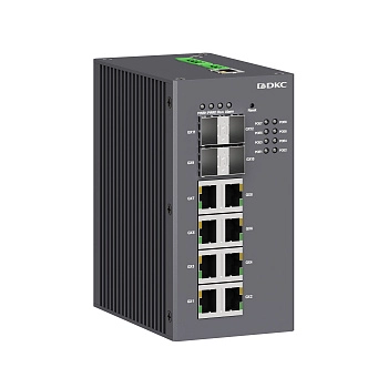 dkcN2000-4GX8GP-P4 | Промышленный управляемый коммутатор, с поддержкой PoE, 4×100Base-X, 1000Base-X, 10/100/1000Base-T(X), DKC