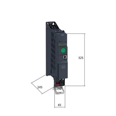 ATV320U04M2B | Преобразователь частоты, серия ATV320, 0,37 кВт, 3,3 А, перегрузка 150 %, 220 В, 1ф, Schneider Electric