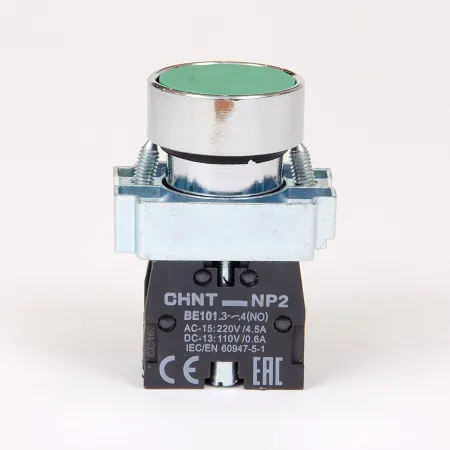 573956 | Кнопка NP2-BA31, зелёная, металл, 1НО, IP40, Chint
