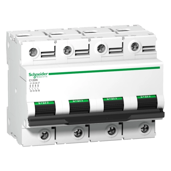 A9N18391 | Автоматический выключатель Acti9 C120N 4п 80А, кривая D, 10кА, Schneider Electric
