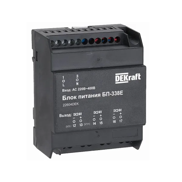 Блок питания, Uвх 220В АС, Uвых 24В DC, 7 Вт, Dekraft, 22604DEK