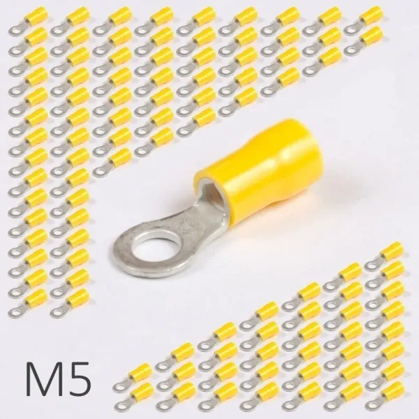ID GF-M5 | Наконечник изолированный 4,0-6,0 кв.мм кольцевой, M5, жёлтый (уп.-100шт.), Clims