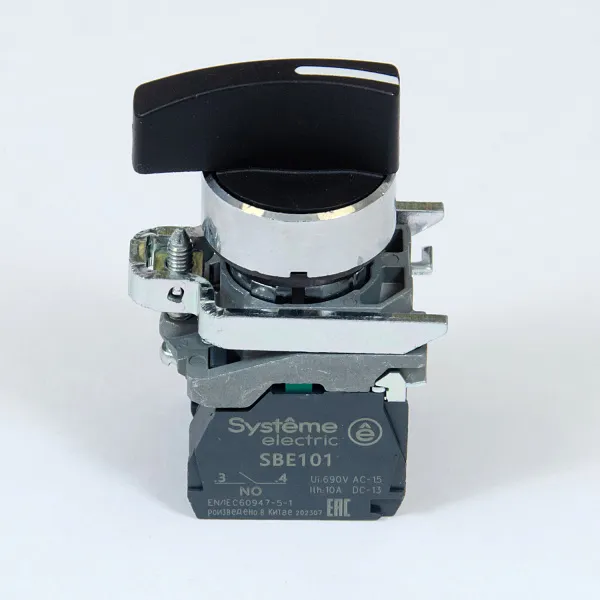 SB4BD33 | Переключатель 3-позиционный, фиксация, 2НО, Systeme Electric