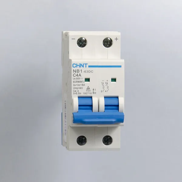 182716 | Автоматический выключатель NB1-63DC 2P 4А 6кА характеристика C 500В DC, Chint