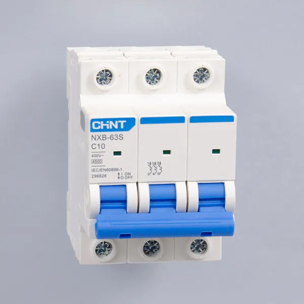 296826 | Автоматический выключатель NXB-63S 3P 10А 4,5кА характеристика C, Chint
