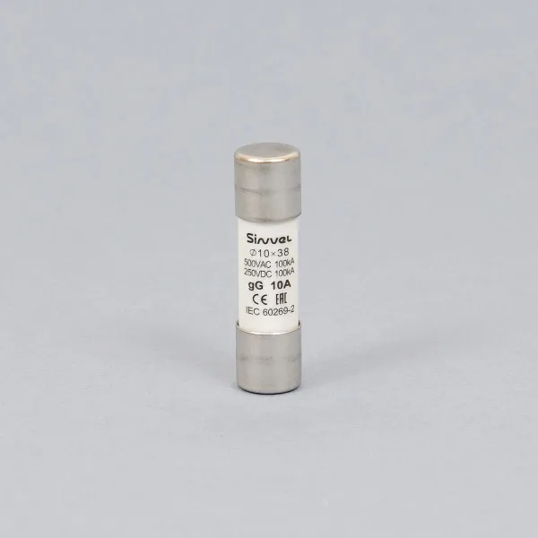 SV1038-10 | Плавкая вставка 10 А, gG, 10х38 мм, 500 В АС/ 250 B DC, Sinvel 