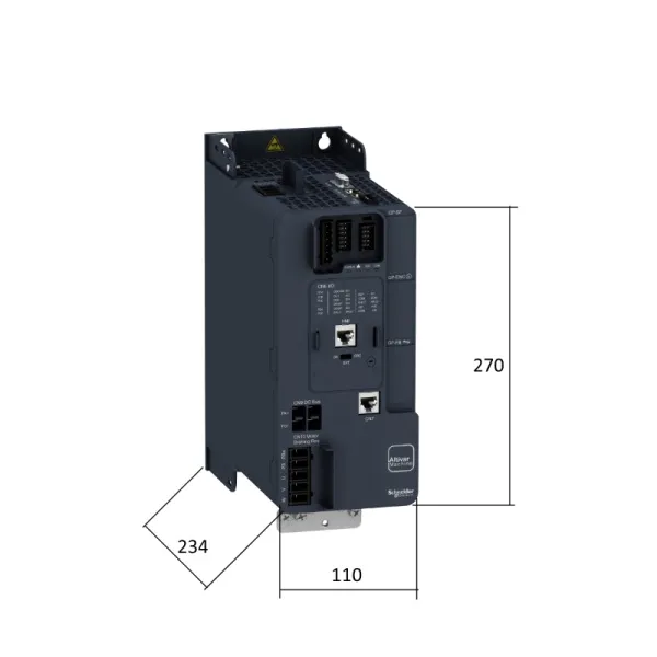 ATV340U75N4E | Преобразователь частоты, серия ATV340, 7,5 кВт, 16,5 А, перегрузка 150%, 380B, Schneider Electric
