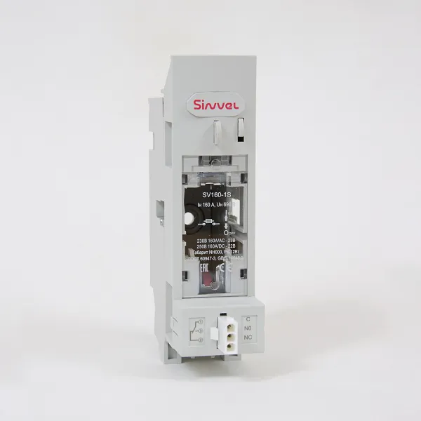 SV160-1S | Горизонтальный ПВР, 160 A, 000, 1P, сигнализация срабатывания и открытия крышки, хомутные зажимы 1,5, Sinvel 