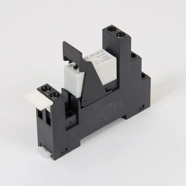 HF115-024AC-2 | Комплект реле: колодка винт;пластик.клипса;маркер + реле Hongfa 2CO 8A; AgNi; катушка 24B AC, ID