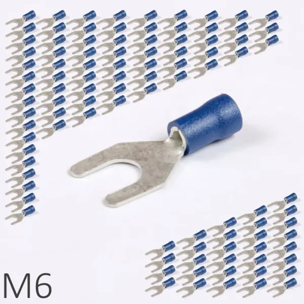 ID BF-U6 | Наконечник изолированный 1,5-2,5 кв.мм вилочный, M6, синий (уп.-100шт.), Clims