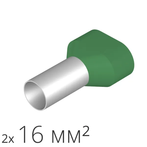 ID H 16/14/24x2 50 | Наконечник-гильза 2х16 мм² (уп.-50шт.), ID