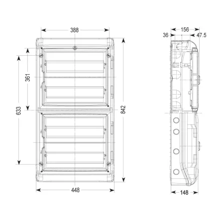 13987 | Щит навесной Kaedra IP65, 72 модуля, 4 ряда (4х18), Schneider Electric