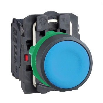 XB5AA65 | Кнопка без подсветки, с возвратом, 1НО+1НЗ, синяя, Schneider Electric