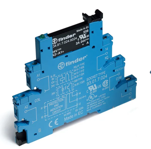 388170248240 | Интерфейсное реле твердотельное винт. зажим, серия 38, 24В DC, 1A, 1НО, Finder