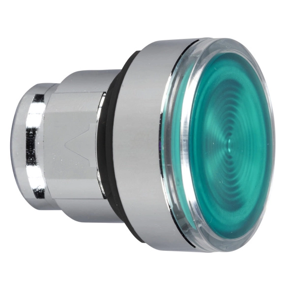 ZB4BW333S | Головка кнопки с подсветкой, зелёная, рифленая, Schneider Electric