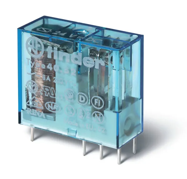 405290240001PAC | Миниатюрное реле, серия 40, 24В DC, 8А, 2CO, Finder