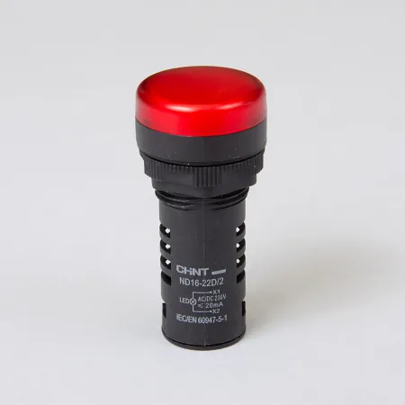 593075 | Индикатор ND16-22D/2 красный 230В AC/DC, Chint