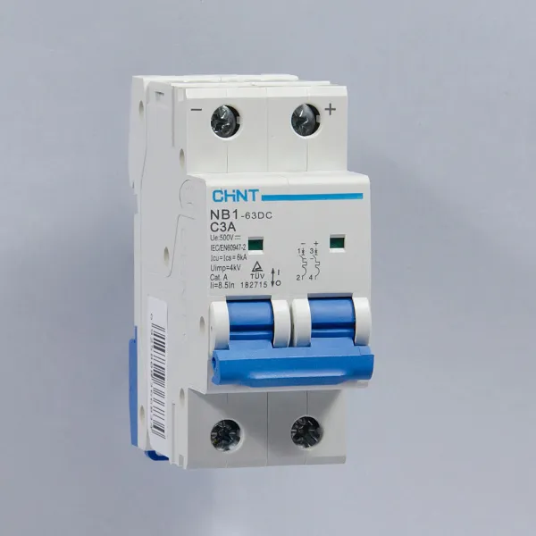 182715 | Автоматический выключатель NB1-63DC 2P 3А 6кА характеристика C 500В DC, Chint