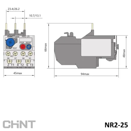 268134 | Тепловое реле NR2-25 0.25-0.4А, Chint
