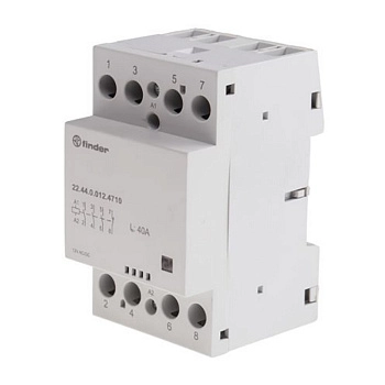 224400124717PAS | Контактор, 3НО+1НЗ, 40 А, 12В AC/DC, мех.индикатор, AgSnO2, Finder