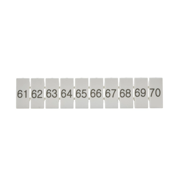ZB5(61-70)  | Маркировка верхняя горизонтальная для клемм 2.5 кв.мм, 61-70 (1 лист = 10 шт.), Clims 