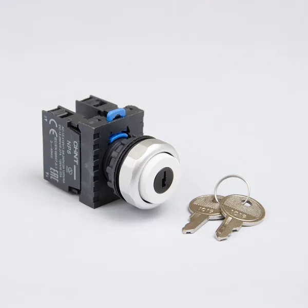 667185 | Переключатель ключом NP8-20Y/31, 3 положения, фиксация, 2НО, IP65, Chint