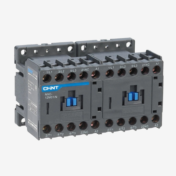 597690 | Контактор NXC-16M01/N реверс. 3P 16A AC24B (50/60Гц) 1НЗ, Chint