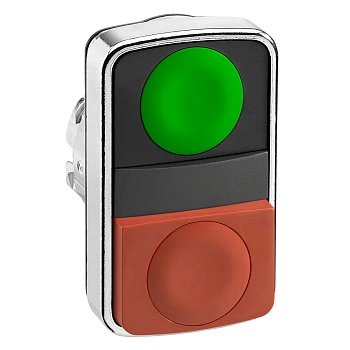 ZB4BL7340 | Головка кнопки двойная без маркировки, красная/зелёная, Schneider Electric