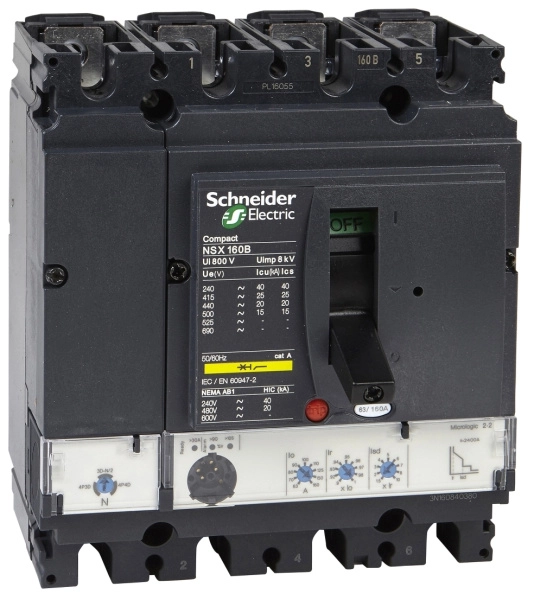 LV431782 | Автоматический выключатель NSX250F Micrologic 2.2 4P3d 100A 36кА, Schneider Electric